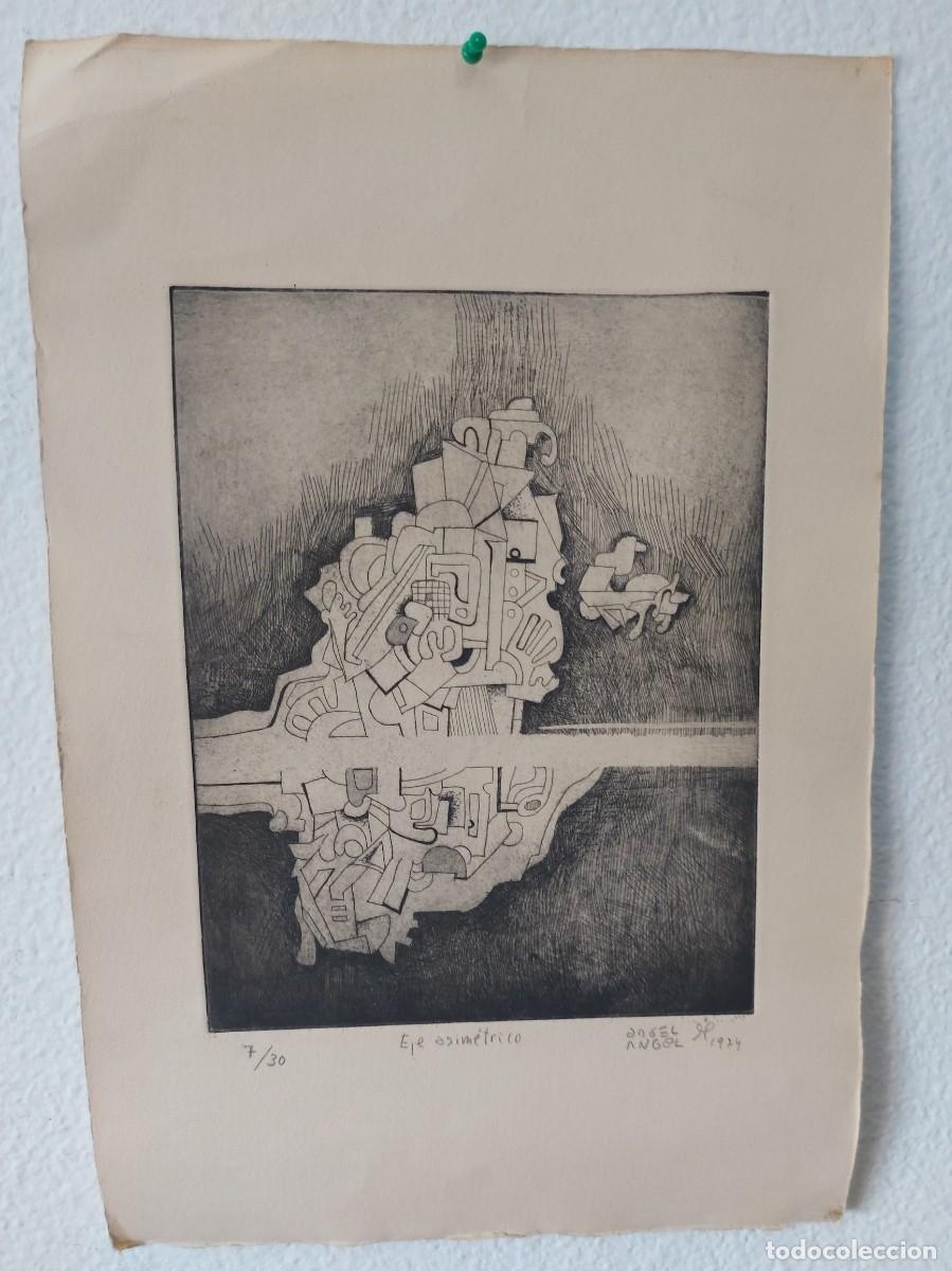 Arte: LAMINA PINTADA PLUMILLA POR ANGEL ANGLE 1974 MEDIDAS 75 X25 ( CAJA N&ordm;3 )