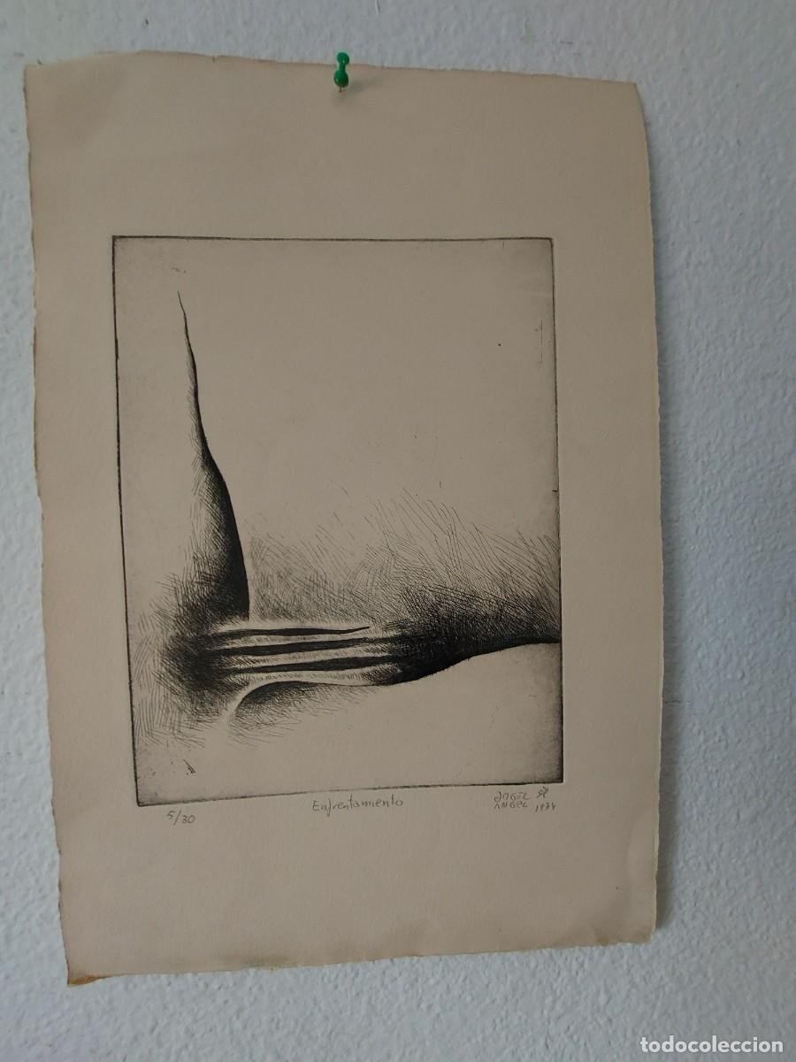 Arte: LAMINA PINTADA PLUMILLA POR ANGEL ANGLE 1974 MEDIDAS 75 X25 ( CAJA N&ordm;3 )