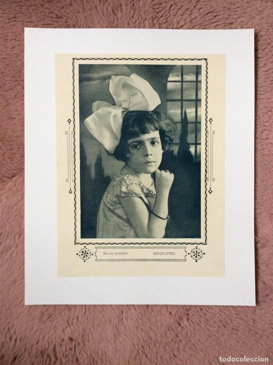 Art: A menina Norma Magalh&atilde;es, miss em concursos de beleza. L&aacute;mina fotogr. original de 1926