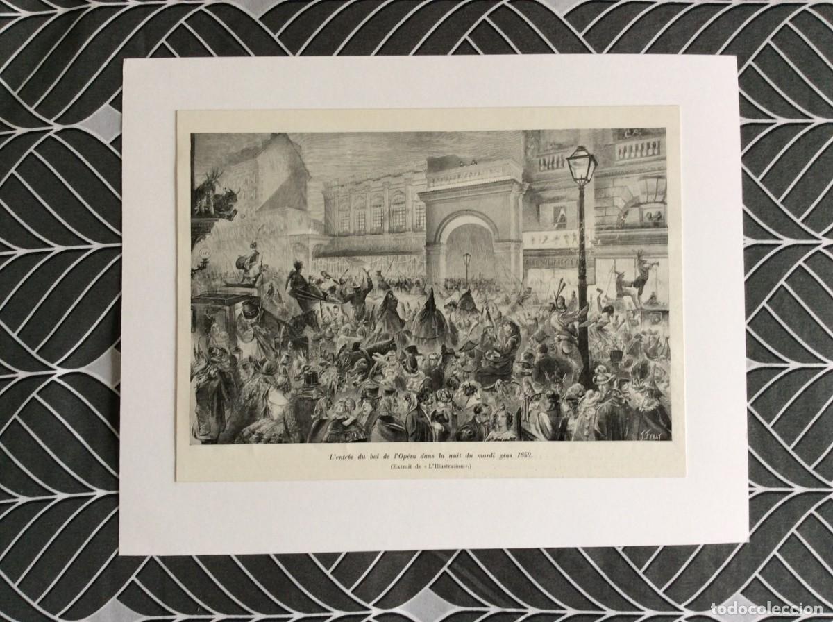 Arte: L&acute;entr&eacute;e du bal de l&acute;op&eacute;ra dans la nuit du mardi gras 1859. L&aacute;mina de 1939
