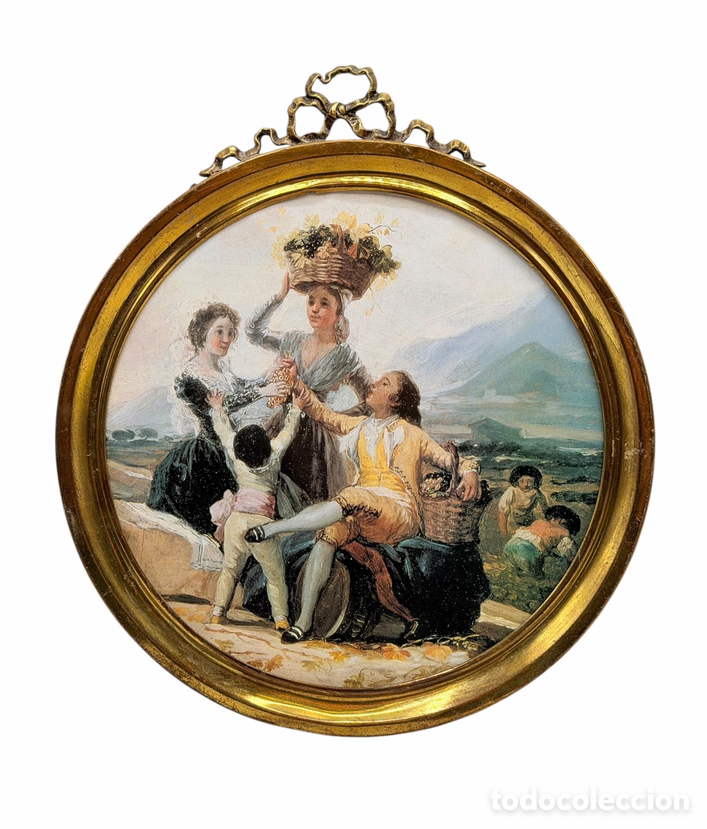 Arte: Antigua L&aacute;mina De Goya Enmarcada