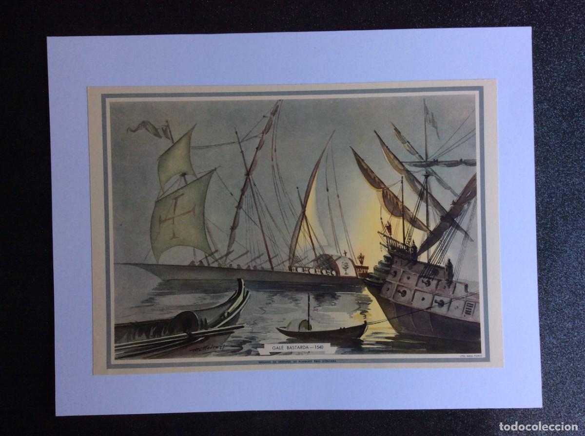 Arte: Lote de 10 l&aacute;minas de 1952 com o tema barcos. Segundo desenh. do Almirante Jo&atilde;o Braz de Oliveira