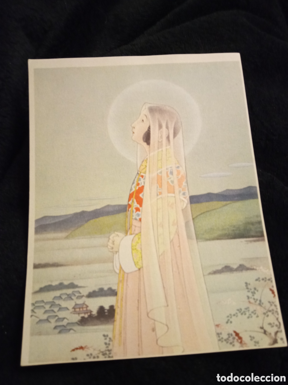 Arte: Antigua l&aacute;mina, Santa Maria Del Mar, motivo oriental, mide 15,6x12cm