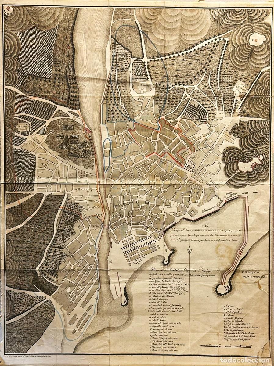 Arte: Plano de la Ciudad y Puerto de M&aacute;laga. 1805