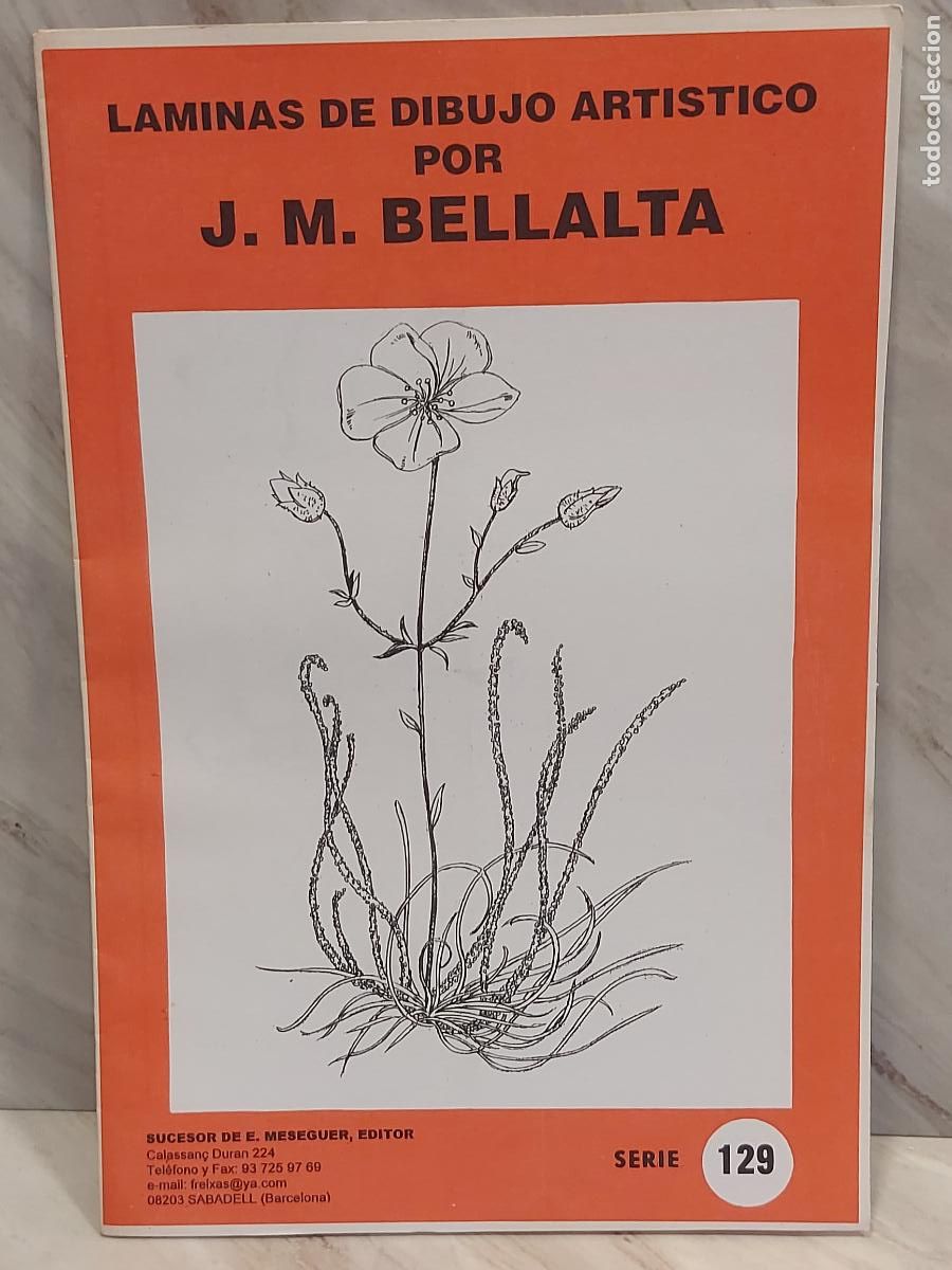 Arte: L&Aacute;MINAS DE DIBUJO ART&Iacute;STICO / SERIE 129 / FLORES II / J.M.BELLALTA / 8 L&Aacute;MINAS / NUEVO