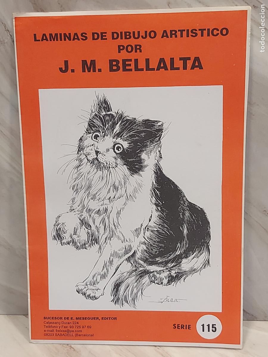 Arte: L&Aacute;MINAS DE DIBUJO ART&Iacute;STICO / SERIE 115 / GATOS / J.M.BELLALTA / 8 L&Aacute;MINAS / NUEVO