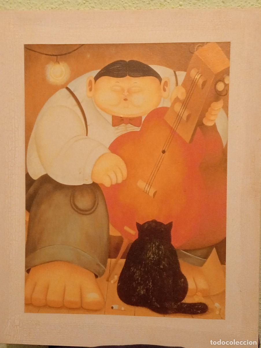 Arte: L&Agrave;MINA ART&Iacute;STICA SOBRE MADERA DEL &rdquo;MUSICO&rdquo; DE BOTERO (BUEN ESTADO)