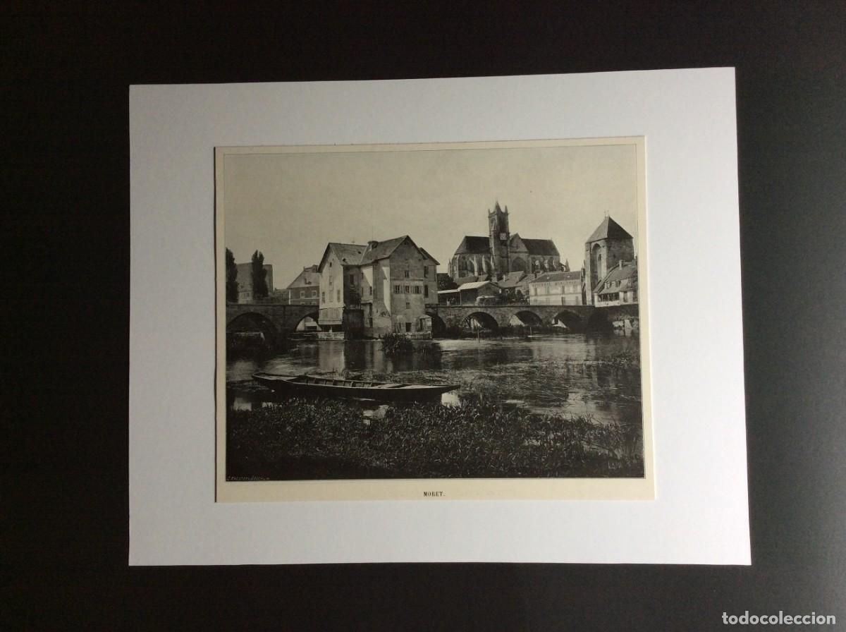 Arte: Moret ( Fran&ccedil;a ). L&aacute;mina fotogr. monocrom&aacute;tica do s&eacute;culo XIX. Excelente exemplar