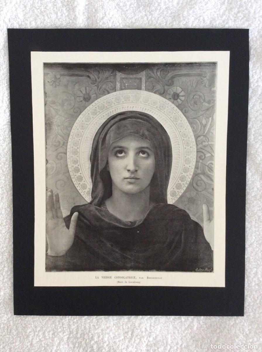 Arte: La Vierge Consolatrice. Lind&iacute;ssima l&aacute;mina fotogr&aacute;fica monocrom&aacute;tica do s&eacute;culo XIX