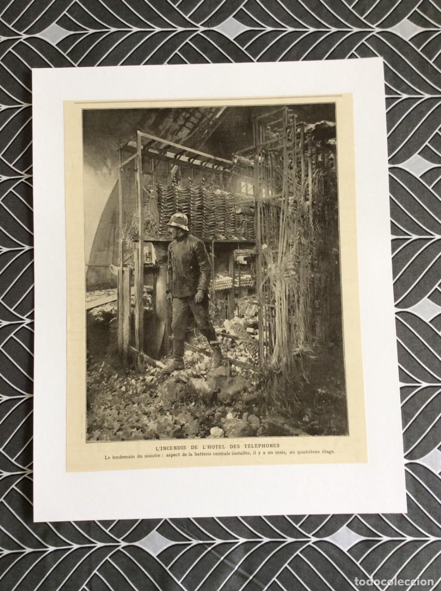 Arte: L'incendie de l'H&ocirc;tel des T&eacute;l&eacute;phone. L&aacute;mina fotogr&aacute;fica de 1908