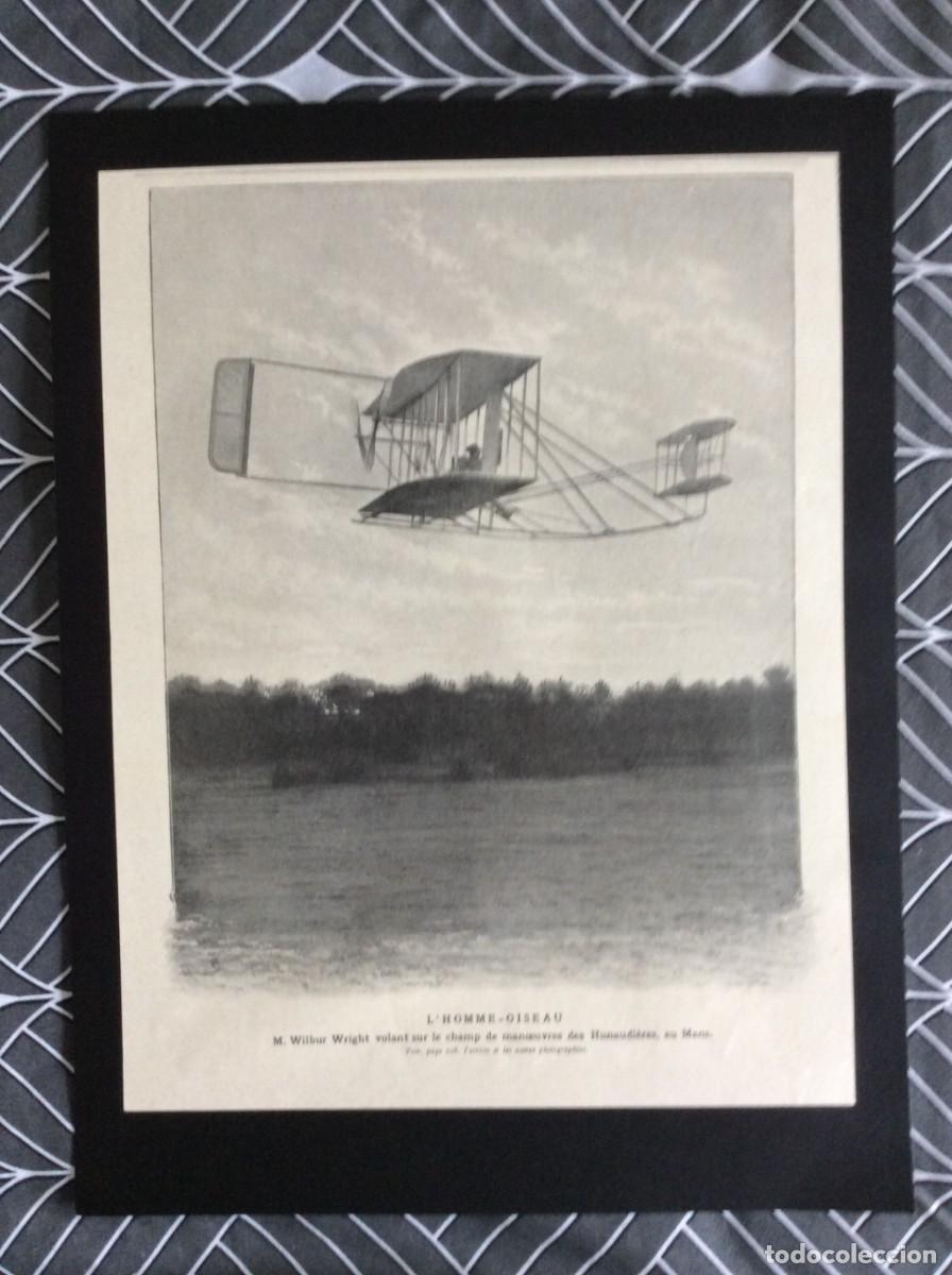 Arte: L'Homme-Oiseau M. Wilbur-Wright (O Homem-P&aacute;ssaro Sr. Wilbur-Wright), impress&atilde;o orig. de 1908