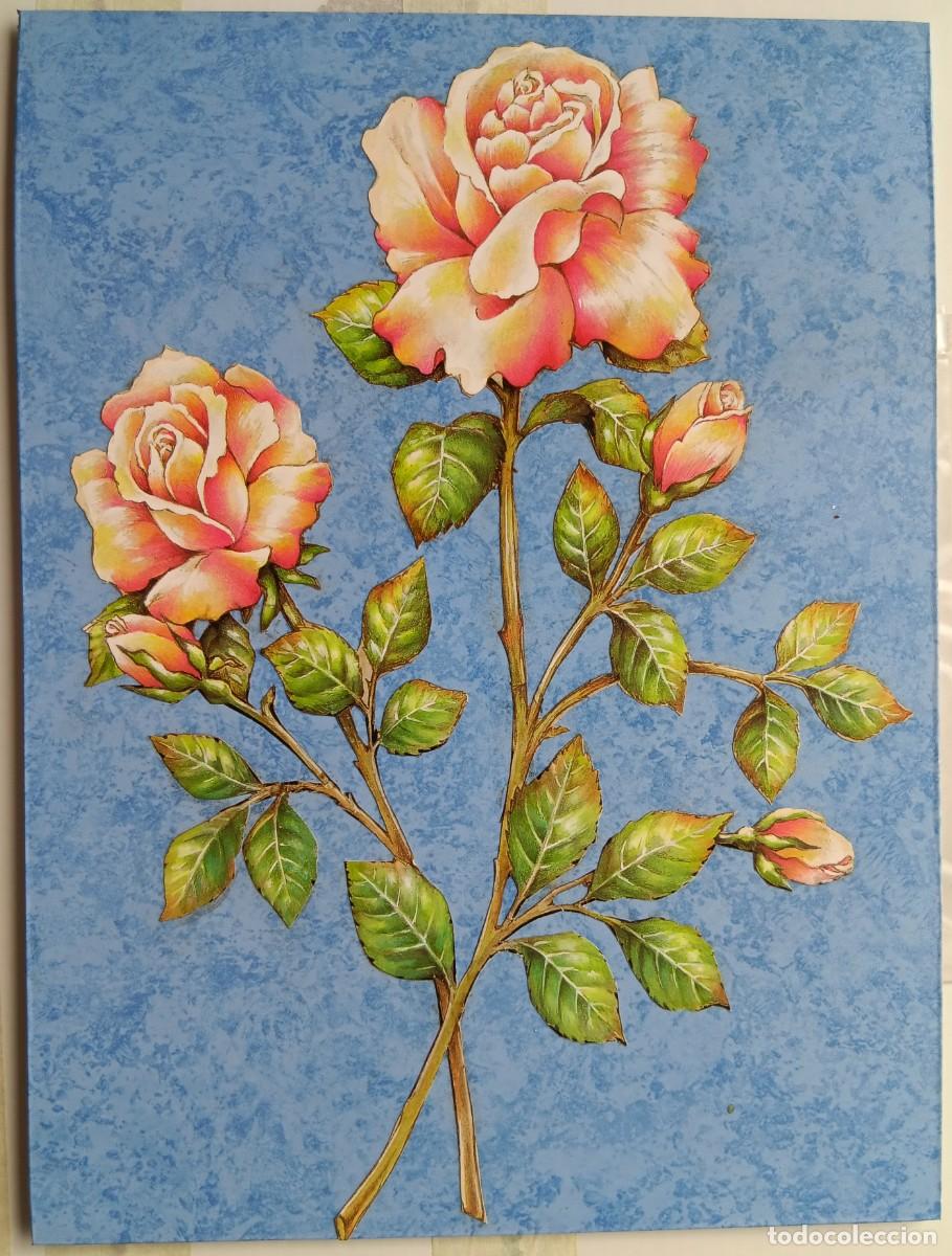Arte: L&Aacute;MINA DECORATIVA ANTIGUA SOBRE TABLA. MEDIDAS DE LA OBRA: 40 X 30. VER FOTOS.
