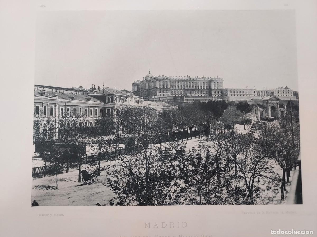 Arte: Fototipia a&ntilde;o 1891: MADRID. ESTACI&Oacute;N DEL NORTE Y PALACIO REAL. Espa&ntilde;a Ilustrada. Hauser Menet. 32x25