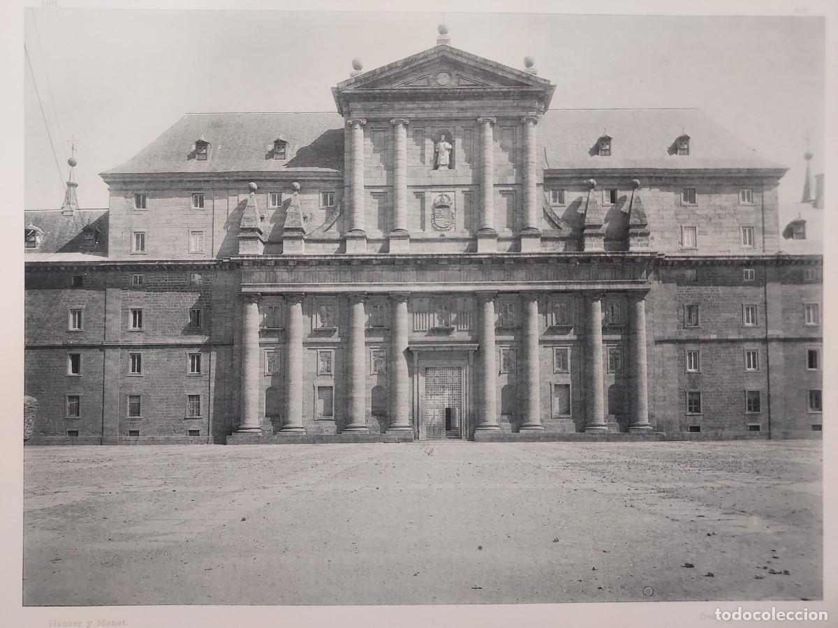 Arte: Fototipia a&ntilde;o 1891: EL ESCORIAL. FACHADA PRINCIPAL DEL MONASTERIO. Espa&ntilde;a Ilustrada. Hauser Menet