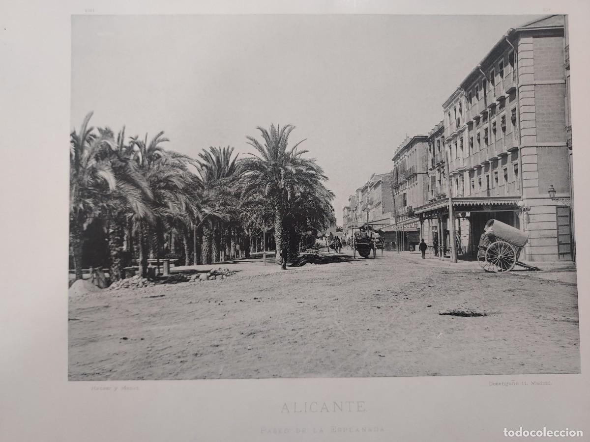 Arte: Fototipia a&ntilde;o 1891: ALICANTE. PASEO DE LA ESPLANADA. Espa&ntilde;a Ilustrada. Hauser Menet. 32x25