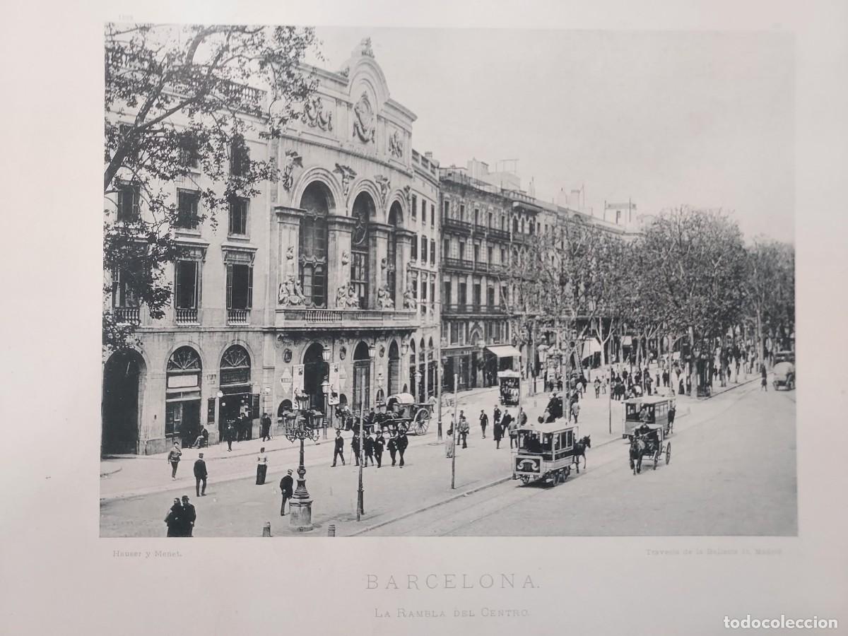 Arte: Fototipia a&ntilde;o 1892: BARCELONA. LA RAMBLA DEL CENTRO. Espa&ntilde;a Ilustrada. Hauser Menet. 32x25.