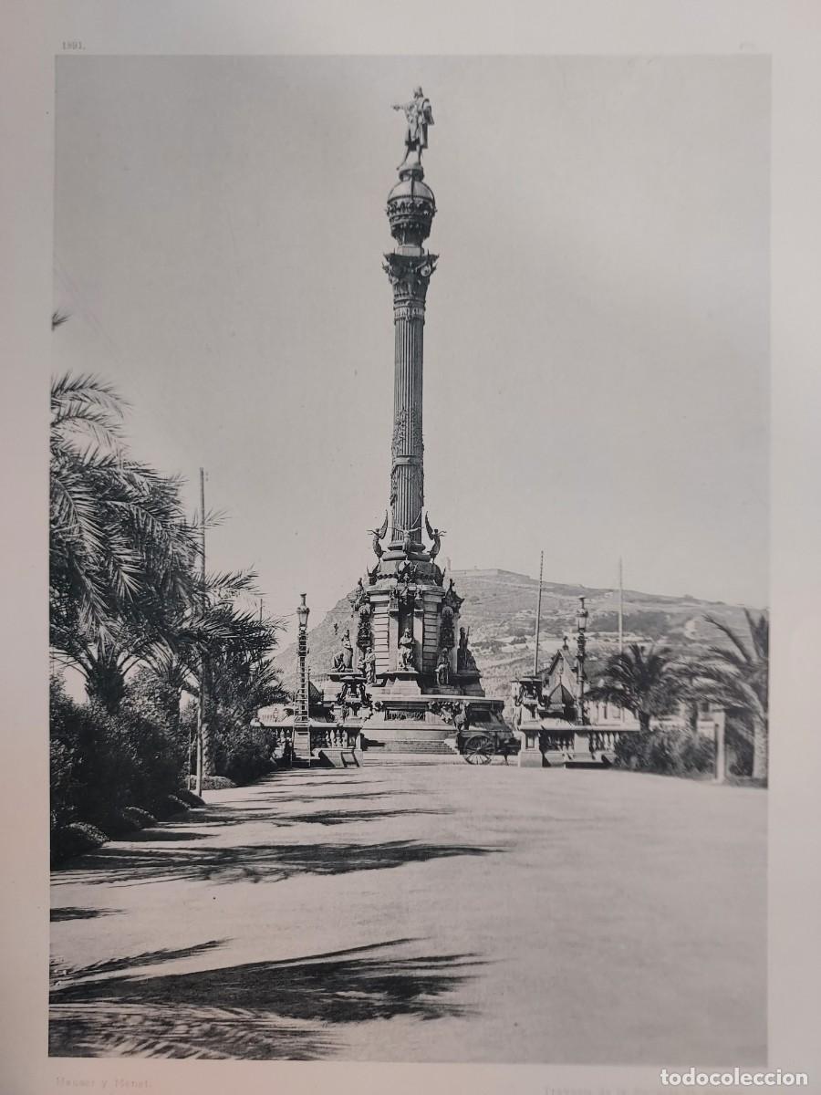 Arte: Fototipia a&ntilde;o 1891: BARCELONA. MONUMENTO DE COL&Oacute;N. Espa&ntilde;a Ilustrada. Hauser Menet. 32x25.
