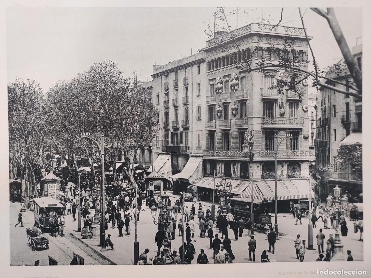 Arte: Fototipia a&ntilde;o 1891: BARCELONA. LA RAMBLA DE LAS FLORES. Espa&ntilde;a Ilustrada. Hauser Menet. 32x25.