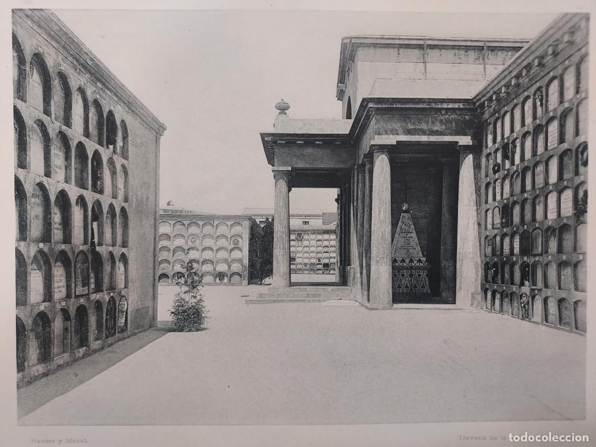 Arte: Fototipia a&ntilde;o 1892: BARCELONA. EL CEMENTERIO VIEJO. Espa&ntilde;a Ilustrada. Hauser Menet. 32x25.