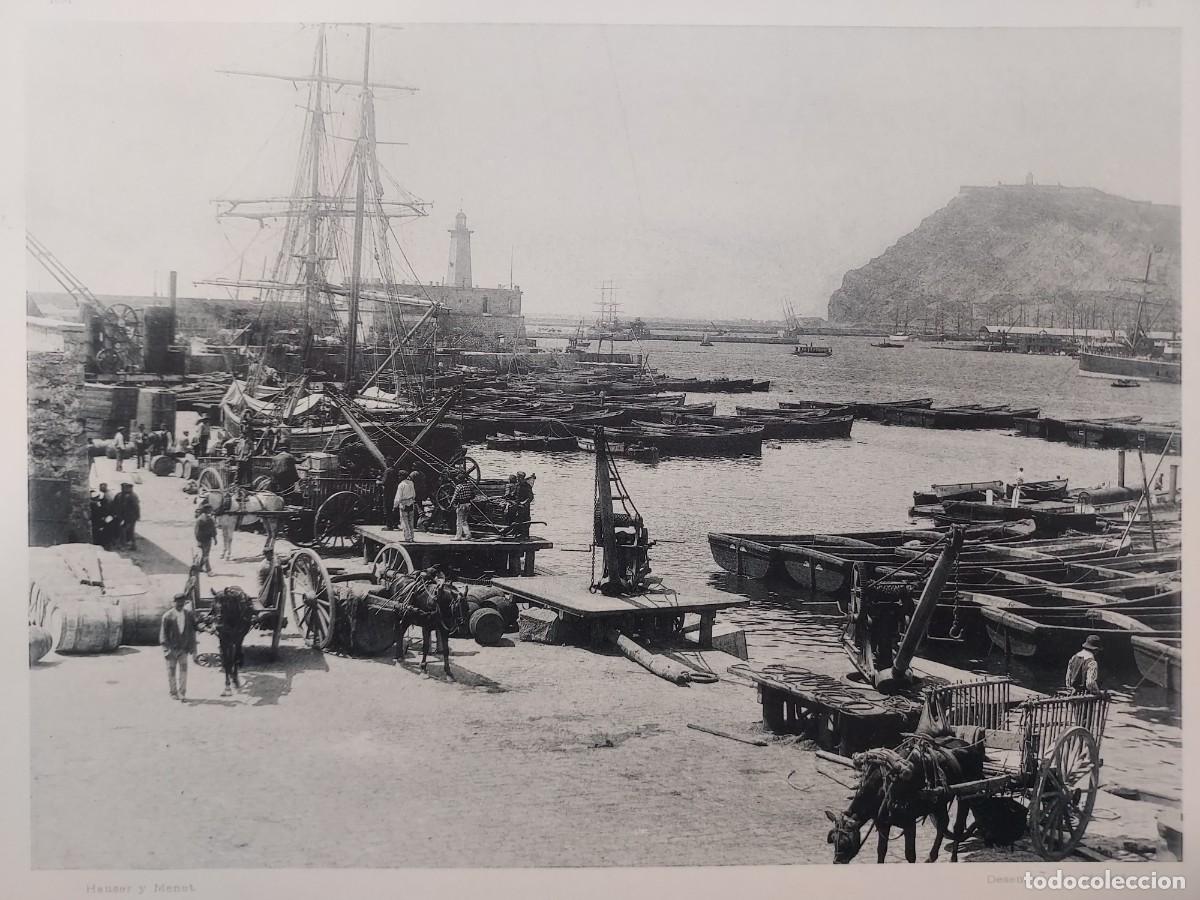 Arte: Fototipia a&ntilde;o 1891: BARCELONA. EL MUELLE VIEJO. Espa&ntilde;a Ilustrada. Hauser Menet. 32x25.