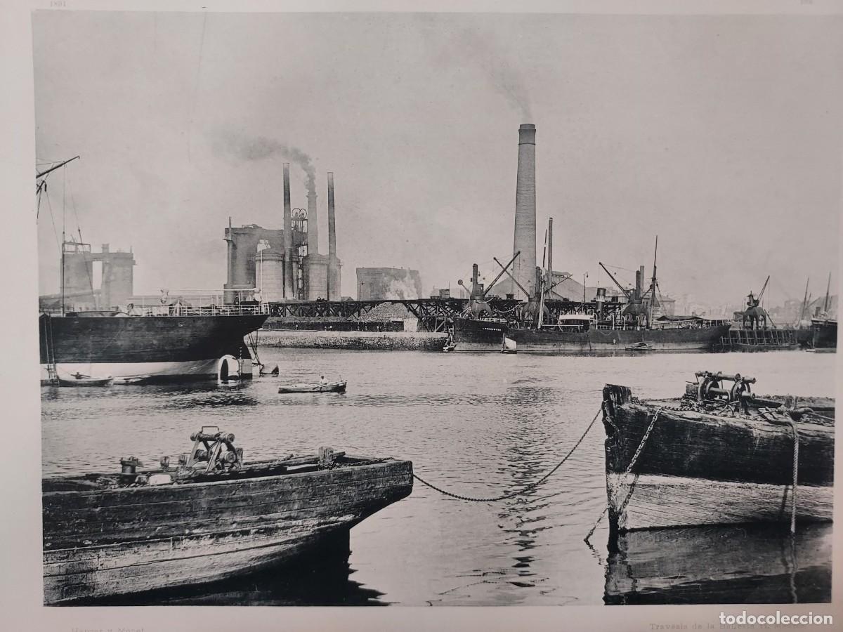 Art: Fototipia a&ntilde;o 1891: BILBAO. LOS ALTOS HORNOS DEL DESIERTO. Espa&ntilde;a Ilustrada. Hauser Menet. 32X25