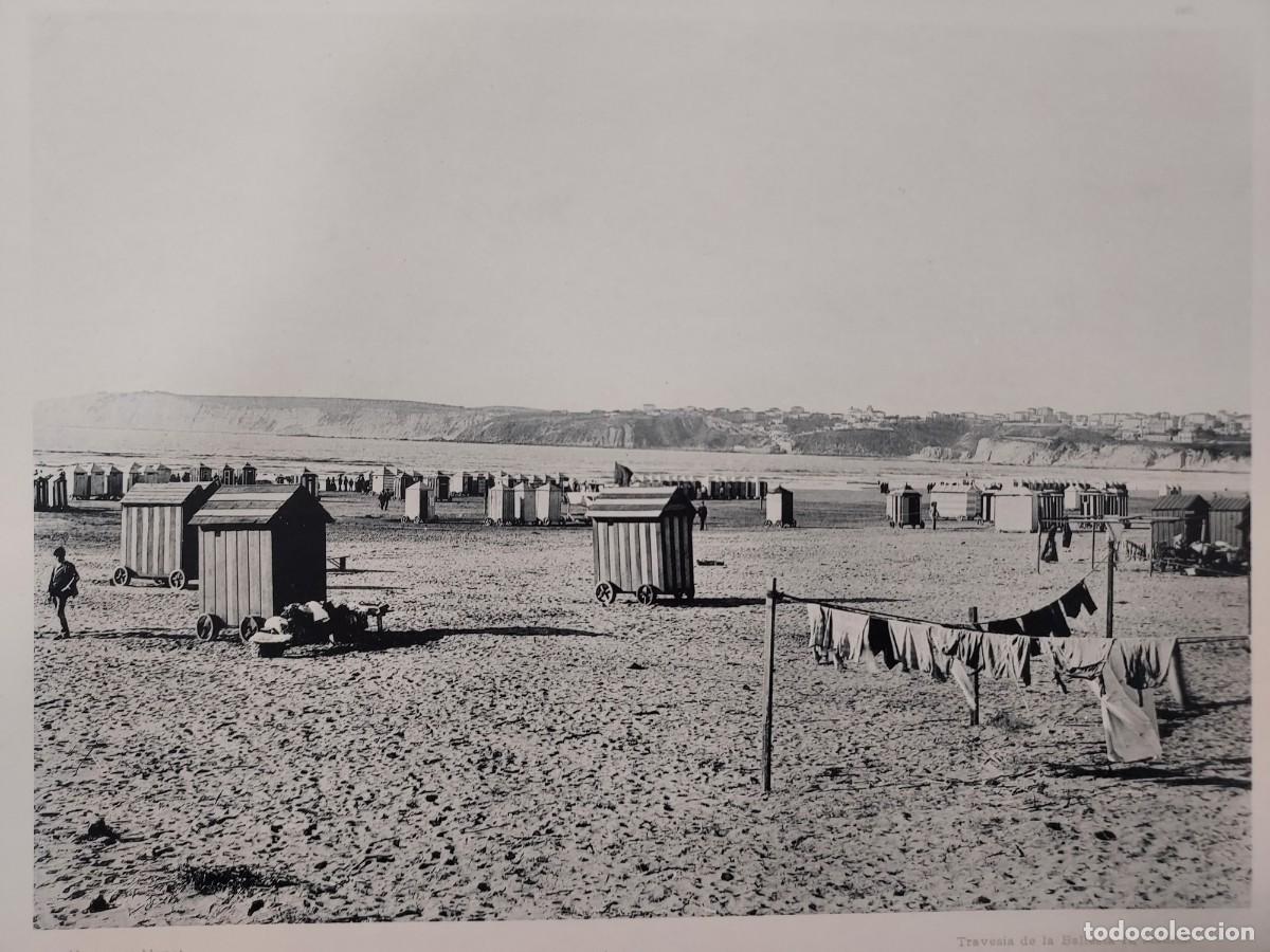 Art: Fototipia a&ntilde;o 1891: BILBAO. LA PLAYA DE LAS ARENAS. Espa&ntilde;a Ilustrada. Hauser Menet. 32X25