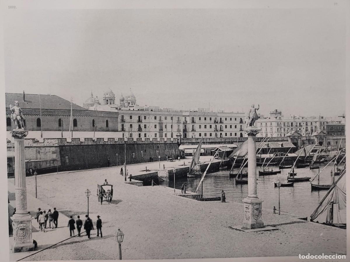 Arte: Fototipia a&ntilde;o 1892: C&Aacute;DIZ. LA ENTRADA. Espa&ntilde;a Ilustrada. Hauser Menet. 32X25