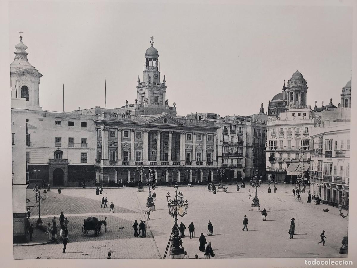 Arte: Fototipia a&ntilde;o 1891: C&Aacute;DIZ. PLAZA ISABEL II. Espa&ntilde;a Ilustrada. Hauser Menet. 32X25