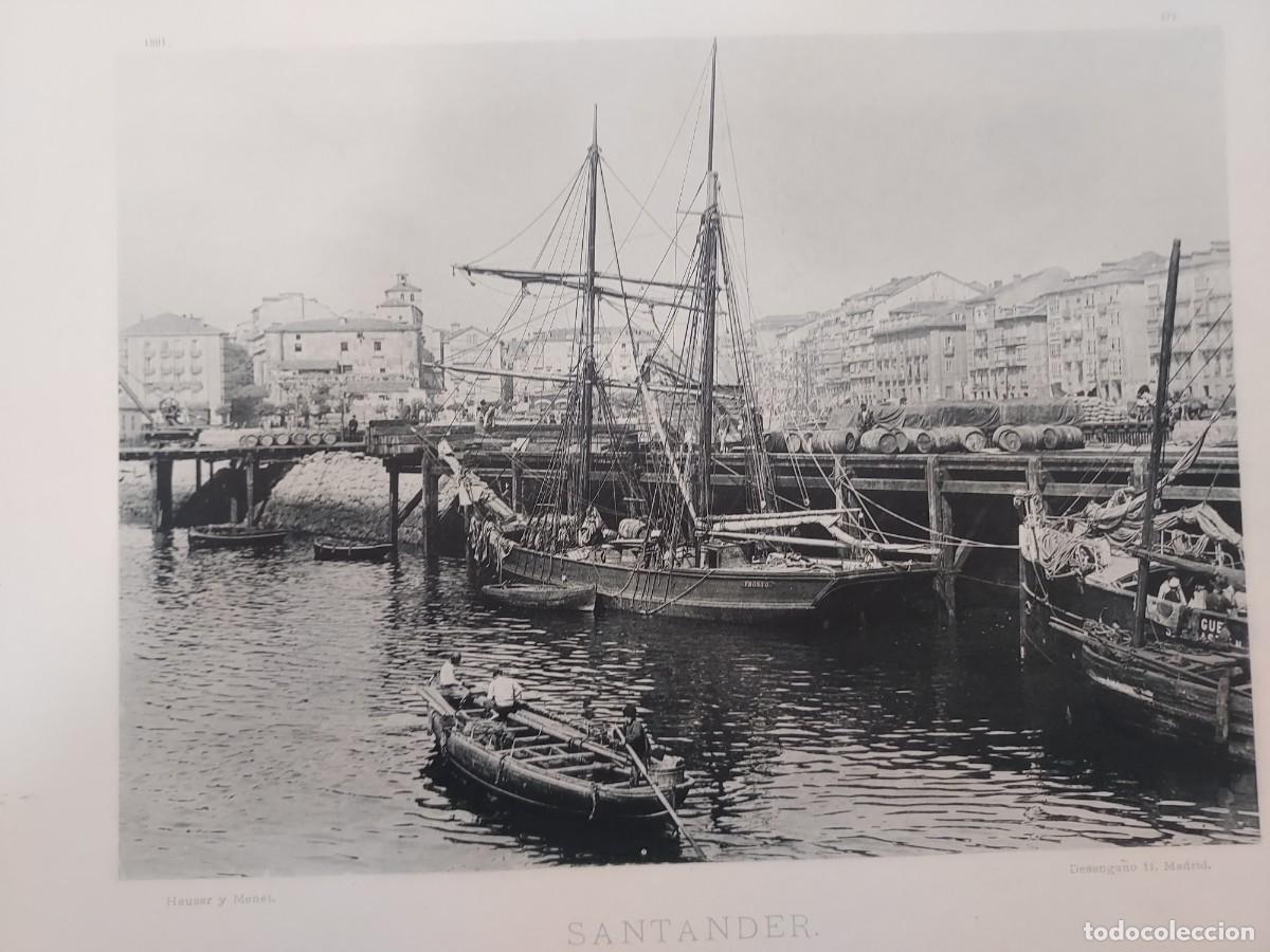 Arte: Fototipia a&ntilde;o 1891: SANTANDER. EL PUERTO. Espa&ntilde;a Ilustrada. Hauser Menet. 32X25