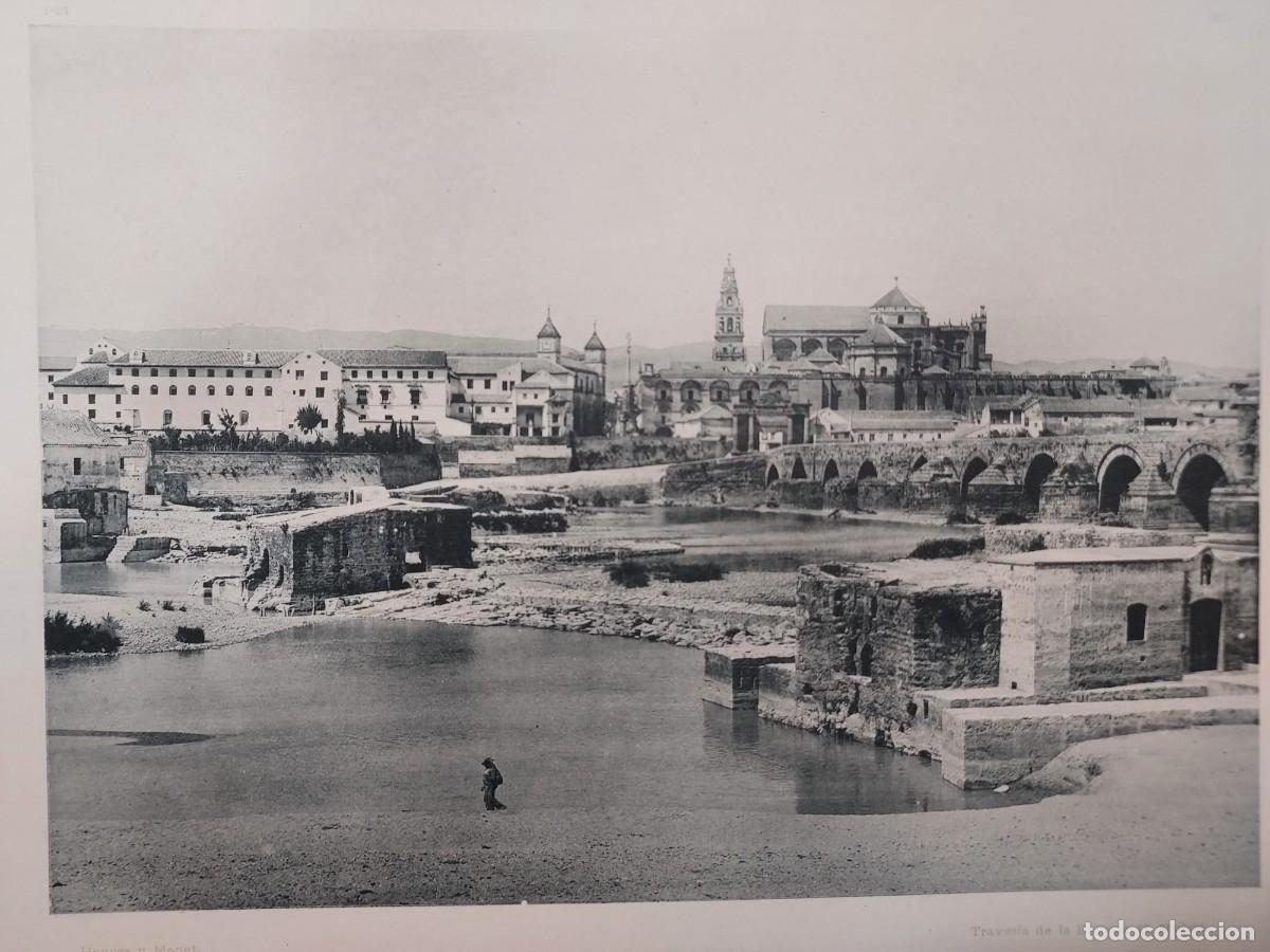 Arte: Fototipia a&ntilde;o 1891: CORDOBA. EL PUENTE Y LA CATEDRAL. Espa&ntilde;a Ilustrada. Hauser Menet. 32X25