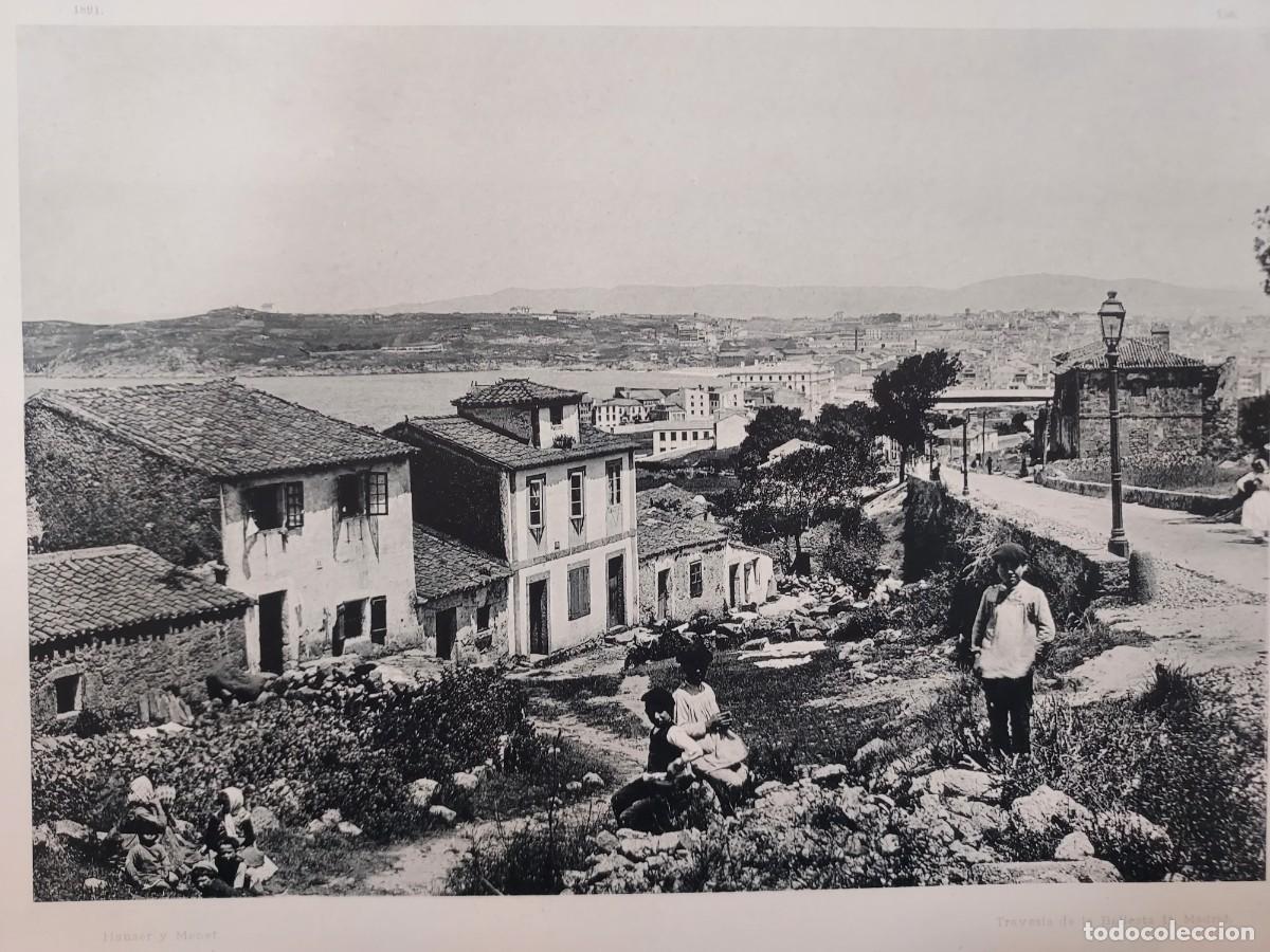 Arte: Fototipia a&ntilde;o 1891: CORU&Ntilde;A. VISTA DESDE STA MARGARITA. Espa&ntilde;a Ilustrada. Hauser Menet. 32X25