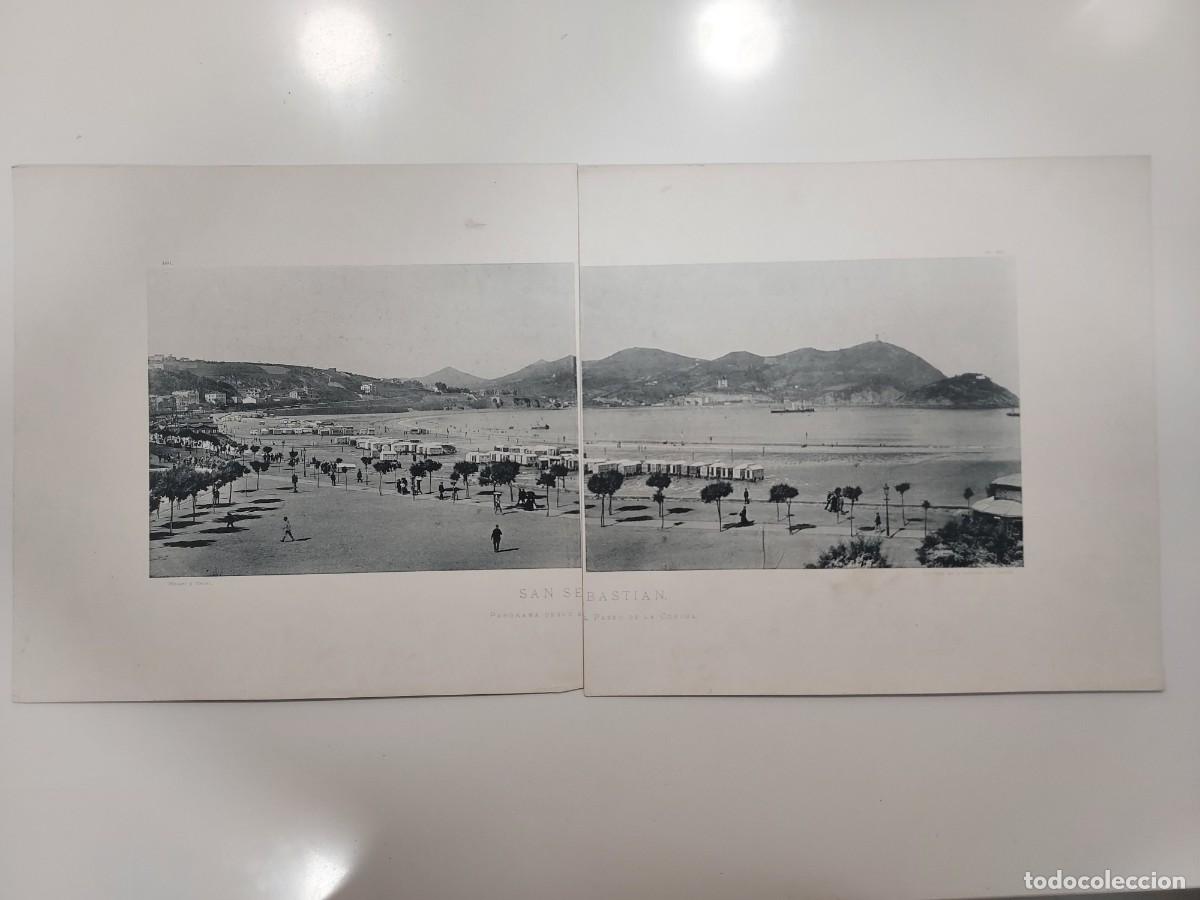 Arte: Fototipia a&ntilde;o 1891: SAN SEBASTIAN. PANORAMA DESDE EL PASEO CONCHA. Espa&ntilde;a Ilustrada. Hauser Menet