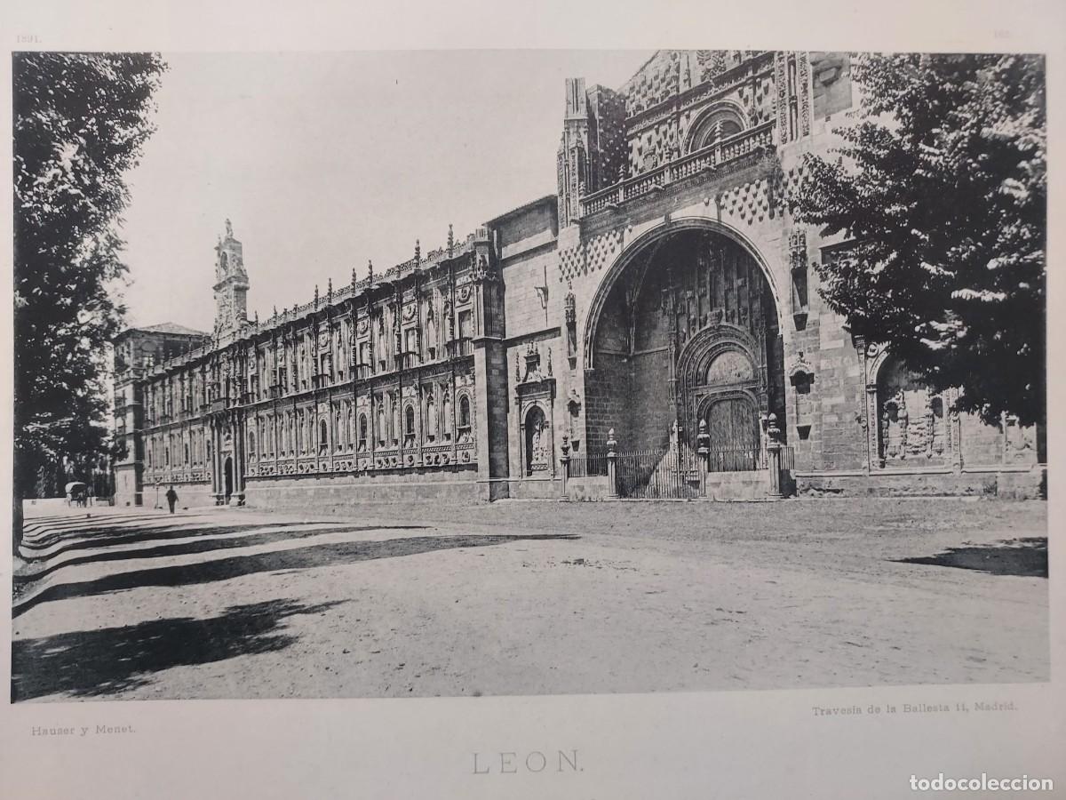 Arte: Fototipia a&ntilde;o 1891: LE&Oacute;N. MONASTERIO DE S. MARCOS. Espa&ntilde;a Ilustrada. Hauser Menet. 32x25