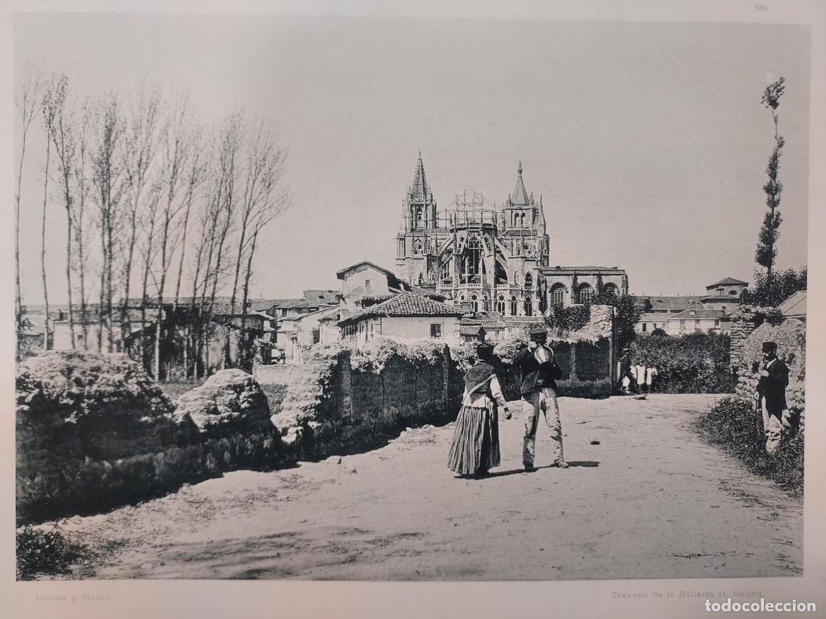 Arte: Fototipia a&ntilde;o 1891: LE&Oacute;N. VISTA DESDE LA CALLE DE SAN PEDRO. Espa&ntilde;a Ilustrada. Hauser Menet. 32x25