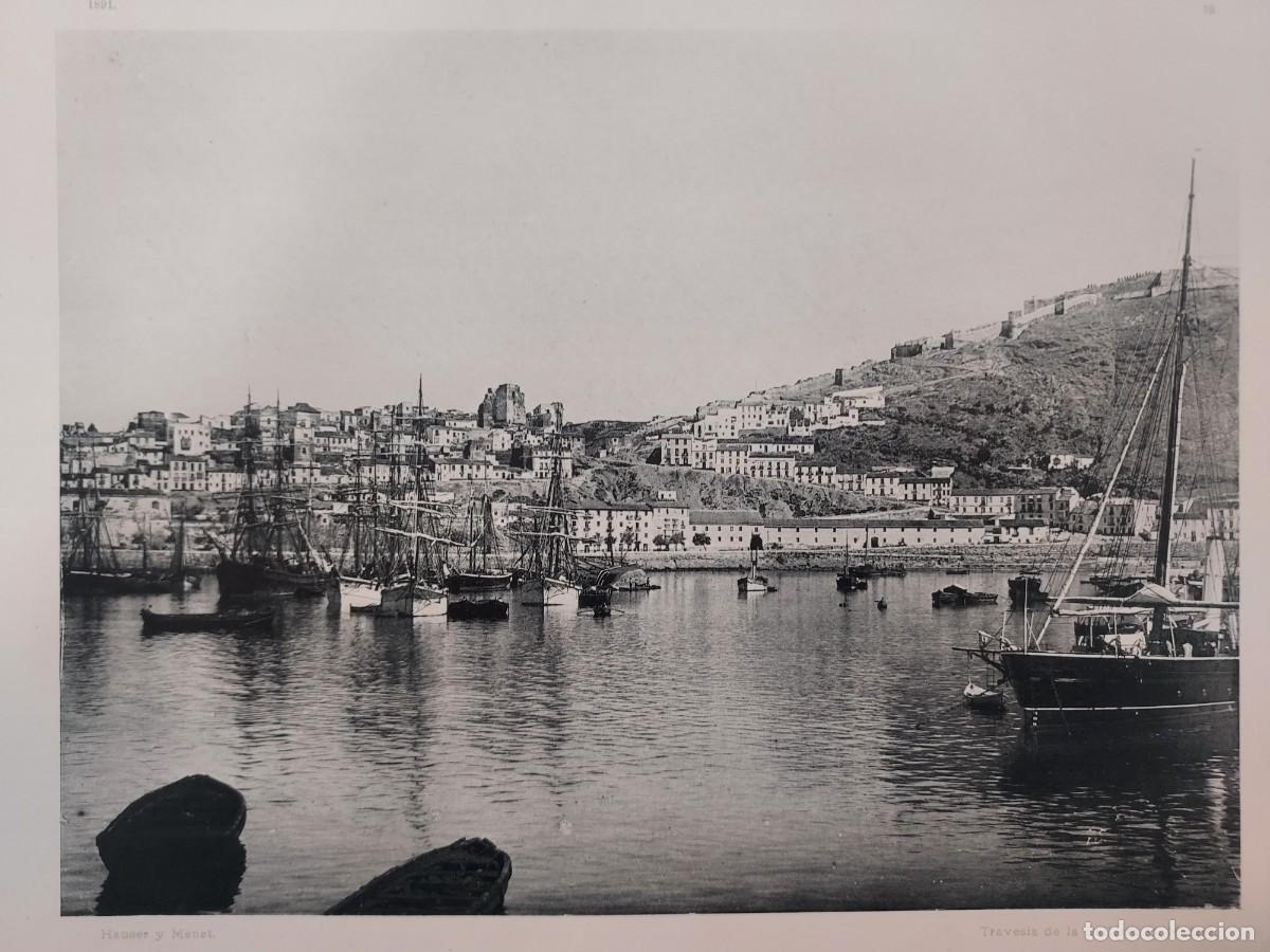 Arte: Fototipia a&ntilde;o 1891: M&Aacute;LAGA. VISTA DESDE EL PASEO DE LA FAROLA. Espa&ntilde;a Ilustrada. Hauser Menet. 32x25