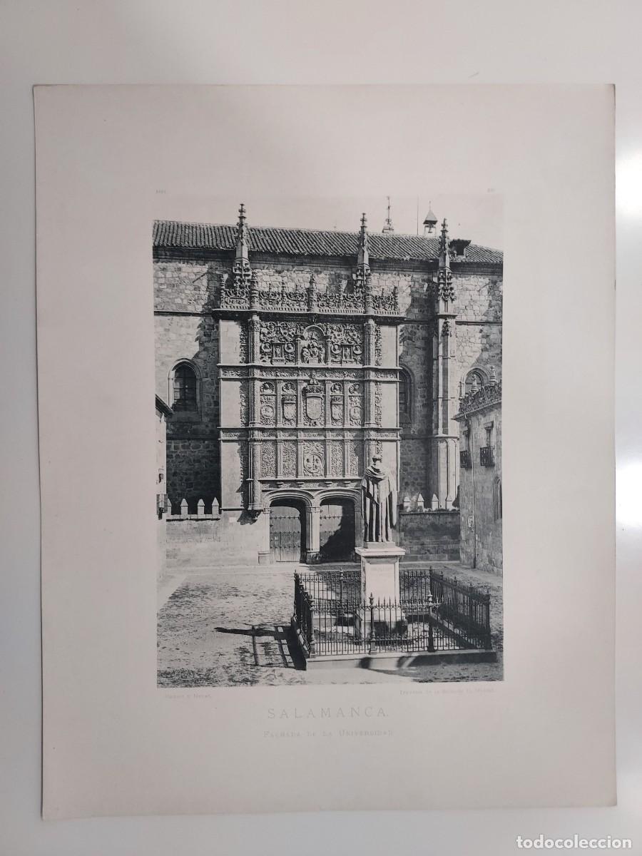 Arte: Fototipia a&ntilde;o 1891: SALAMANCA. FACHADA DE LA UNIVERSIDAD. Espa&ntilde;a Ilustrada. Hauser Menet. 32x25