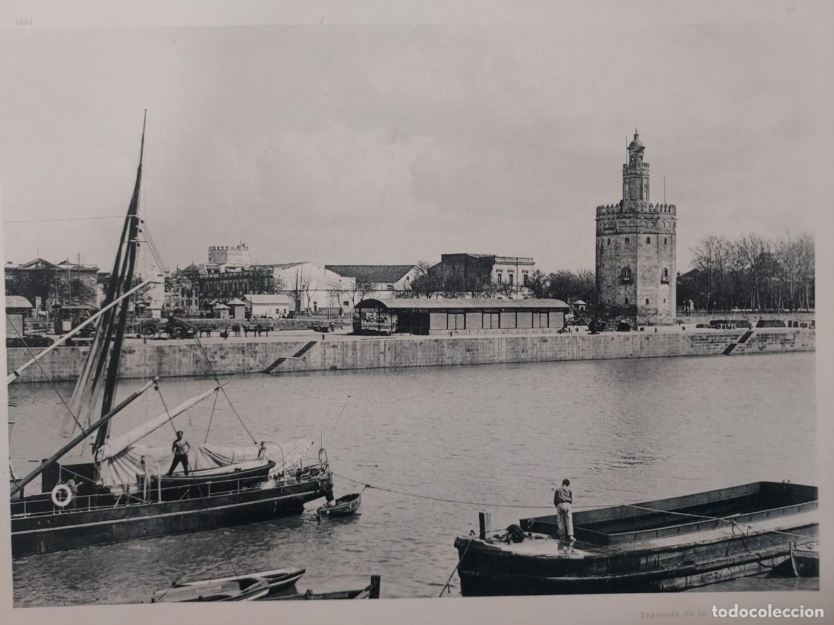 Arte: Fototipia a&ntilde;o 1891: SEVILLA. LA TORRE DEL ORO. Espa&ntilde;a Ilustrada. Hauser Menet. 32x25