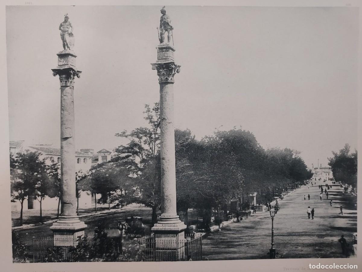 Arte: Fototipia a&ntilde;o 1891: SEVILLA. ALAMEDA DE HERCULES. Espa&ntilde;a Ilustrada. Hauser Menet. 32x25