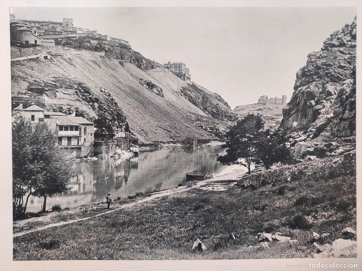 Arte: Fototipia a&ntilde;o 1891: TOLEDO. ORILLAS DEL TAJO. Espa&ntilde;a Ilustrada. Hauser Menet. 32x25