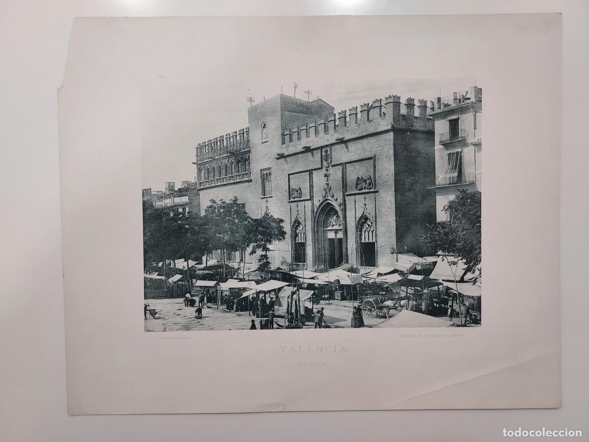 Arte: Fototipia a&ntilde;o 1892: VALENCIA. LA LONJA. Espa&ntilde;a Ilustrada. Hauser Menet. 32x25