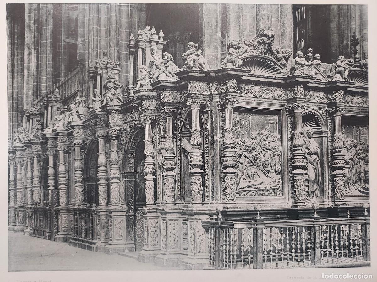 Arte: Fototipia a&ntilde;o 1892: ZARAGOZA. DETALLE DEL TRASCORO DE LA SEO. Espa&ntilde;a Ilustrada. Hauser Menet. 32x25