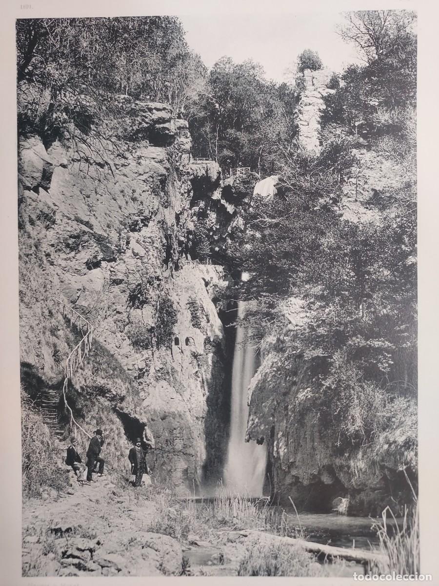 Arte: Fototipia a&ntilde;o 1891: MONASTERIO DE PIEDRA CASCADA COLA DE CABALLO. Espa&ntilde;a Ilustrada. Hauser Menet
