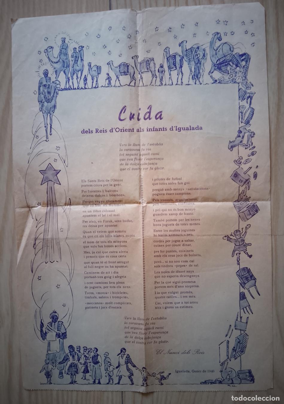 Arte: L&Agrave;MINA CRIDA DELS REIS D'ORIENT ALS INFANTS D'IGUALADA - 1946