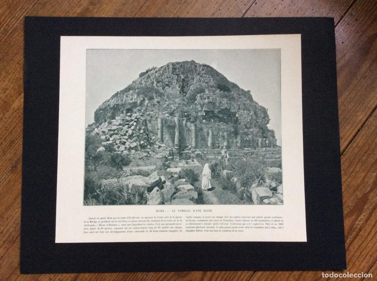 Arte: L&aacute;mina fotogr. monocrom&aacute;tica do s&eacute;culo XIX. Blida - Le tombeau d&acute;une reine