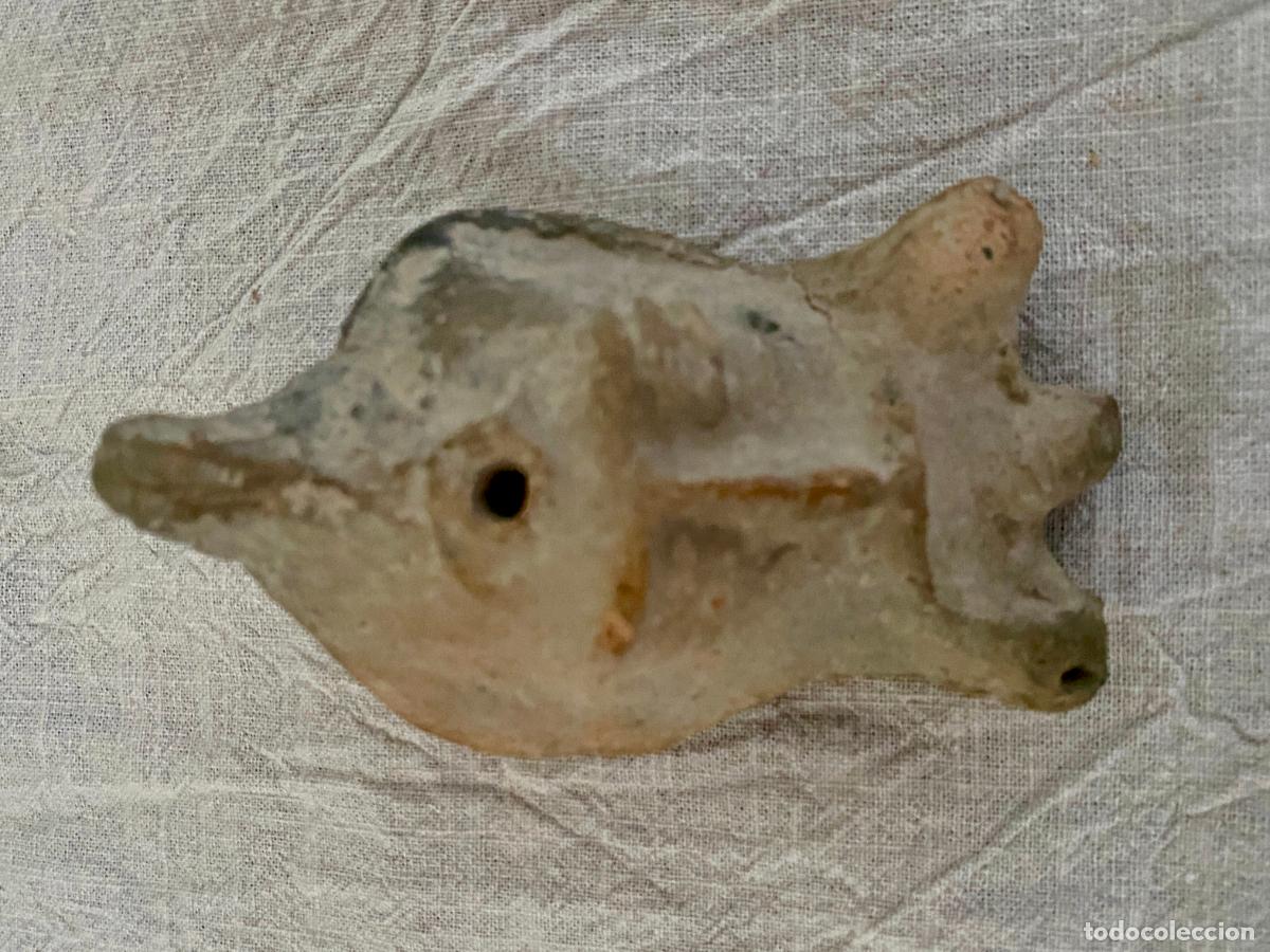 Arte: LUCERNA EN TERRCOTA CON FORMA ANTROPOMORFA - Foto 3