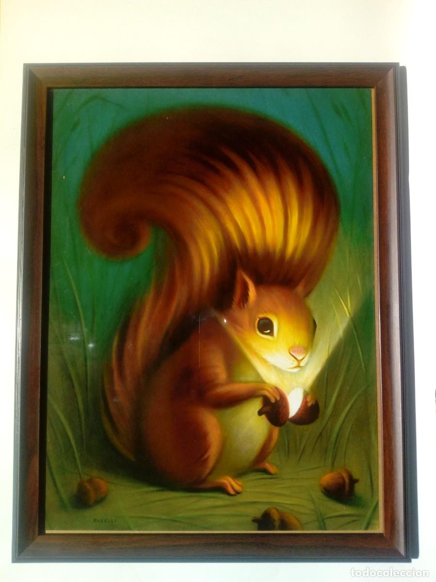 Arte: L&aacute;mina de ardilla, no se vende enmarcada, 25 cm x 25 cm, l&aacute;mina vintage, l&aacute;mina cuadros, animales