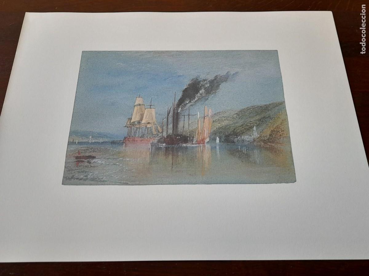 Arte: Acuarela William Turner &rdquo;Beaugeney&rdquo; Londres 1775-1851 reproducci&oacute;n lamina Fine Art