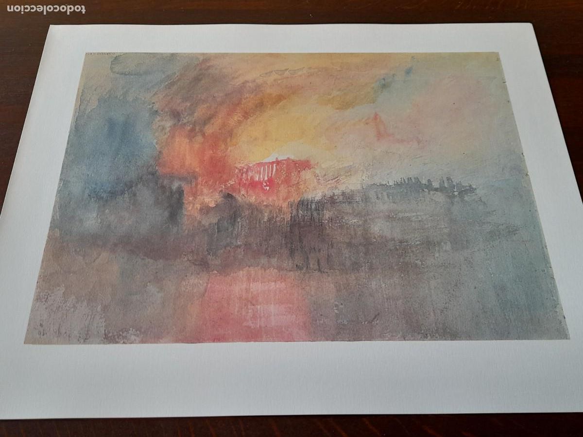 Arte: Acuarela William Turner &rdquo;the House of Parliament&rdquo; Londres 1775-1851 reproducci&oacute;n lamina Fine Art