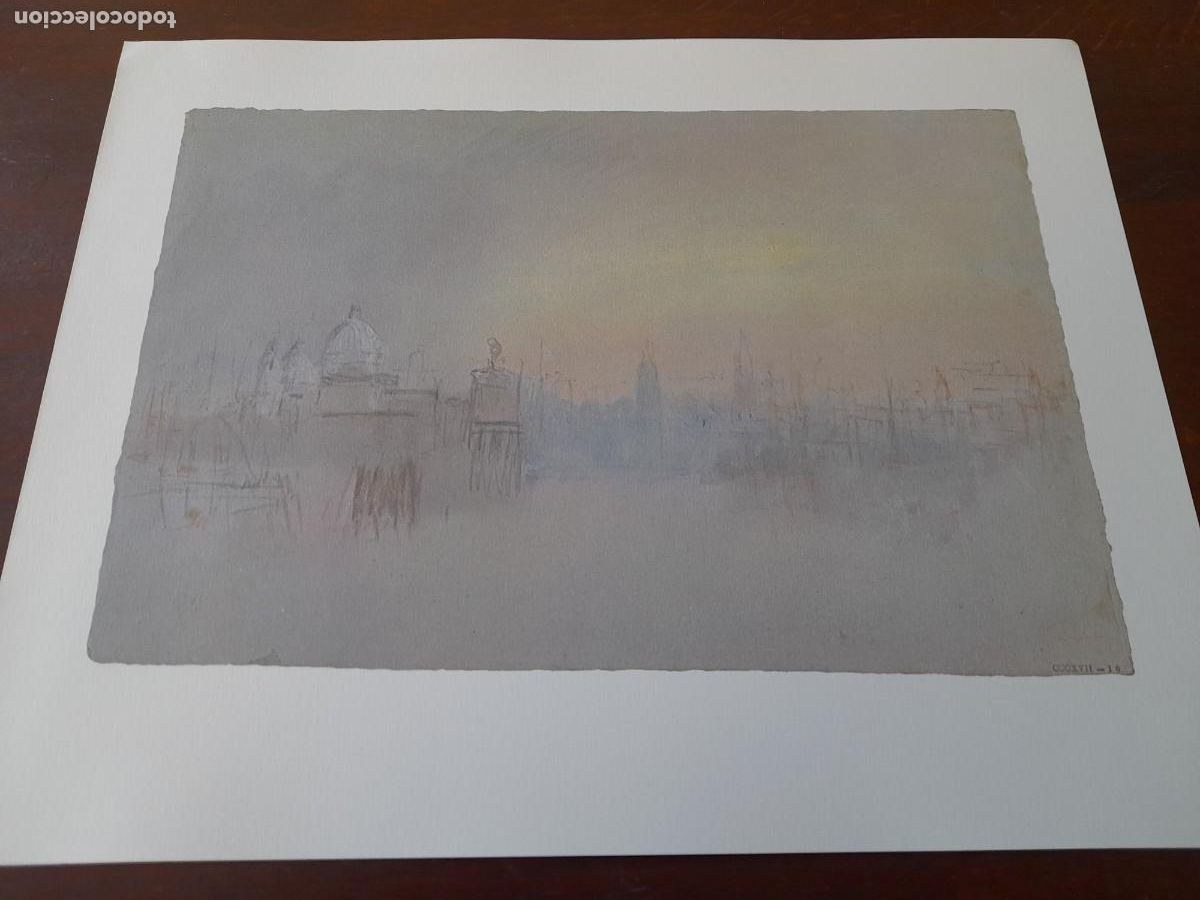 Arte: Acuarela William Turner &rdquo;the Calle del Ridotto&rdquo; Londres 1775-1851 reproducci&oacute;n lamina Fine Art