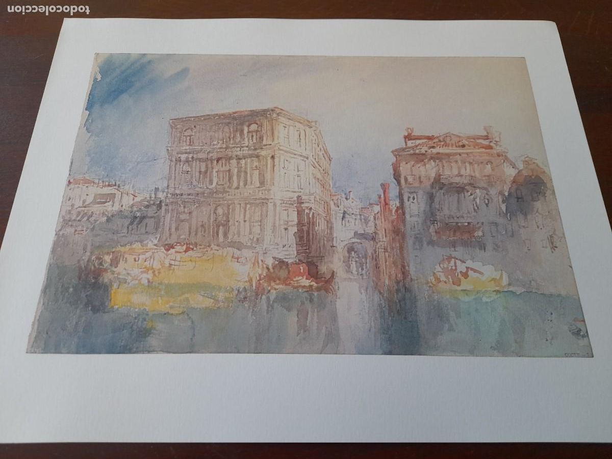 Arte: Acuarela William Turner &rdquo;Baden, Switzerland&rdquo; Londres 1775-1851 reproducci&oacute;n lamina Fine Art